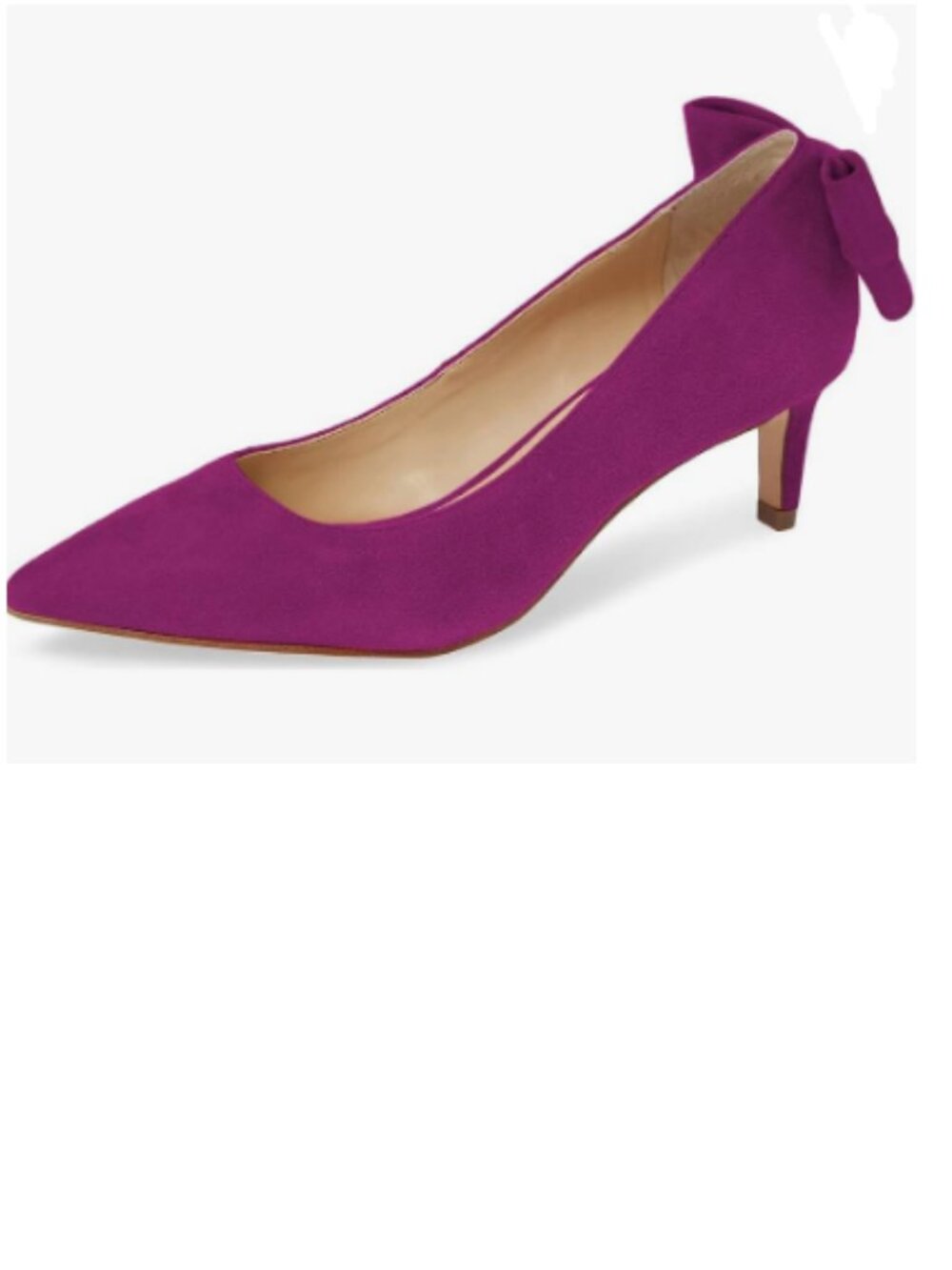 YDN Purple Pointed Toe Low Heel Office Pumps Slip on Dress Shoes Bowknot